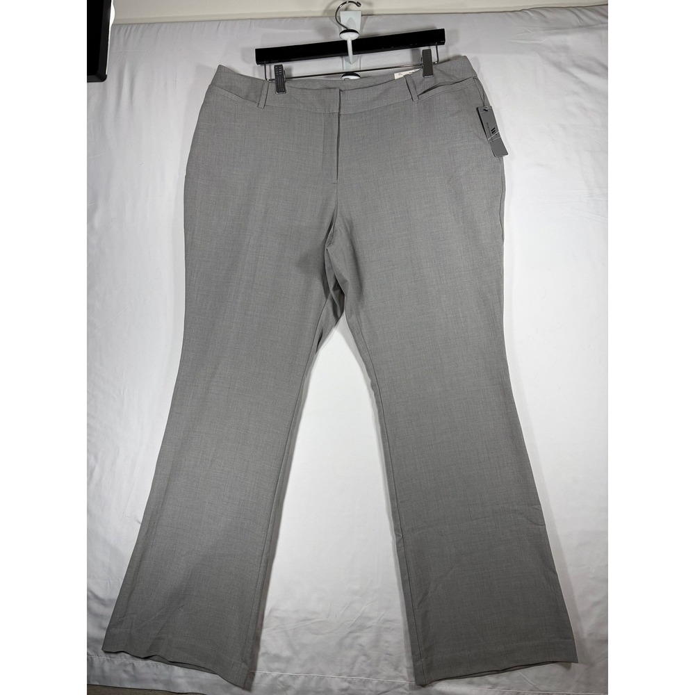 Worthington Trouser Leg Pants Women 18 Gray NEW Curvy Fit Mid Rise Workwear